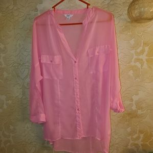 Candies Sheer pink blouse